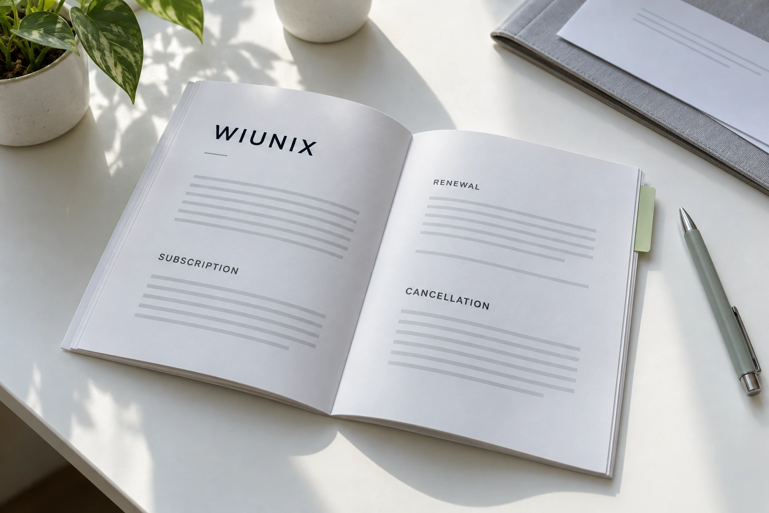 Illustrative Wiunix terms document props