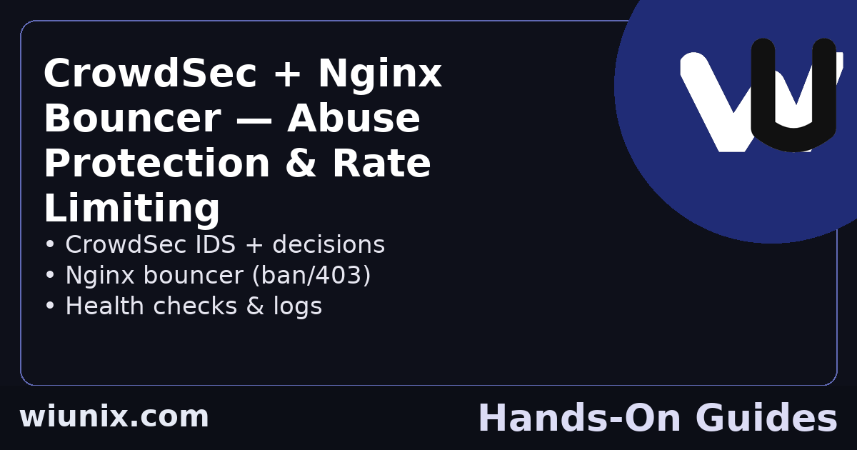Read more about the article CrowdSec Nginx Bouncer Protection: Abuse Blocking & Rate Limiting