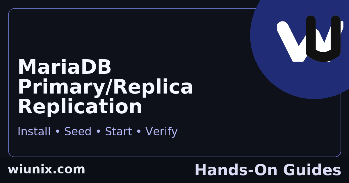 Read more about the article MariaDB Replication – Fast & Reliable Setup (2025): Install, Seed, Start & Verify
