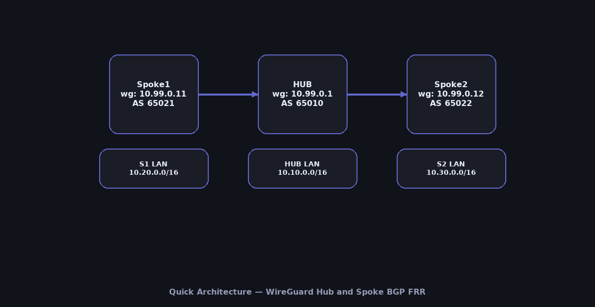 WireGuard Hub and Spoke BGP FRR